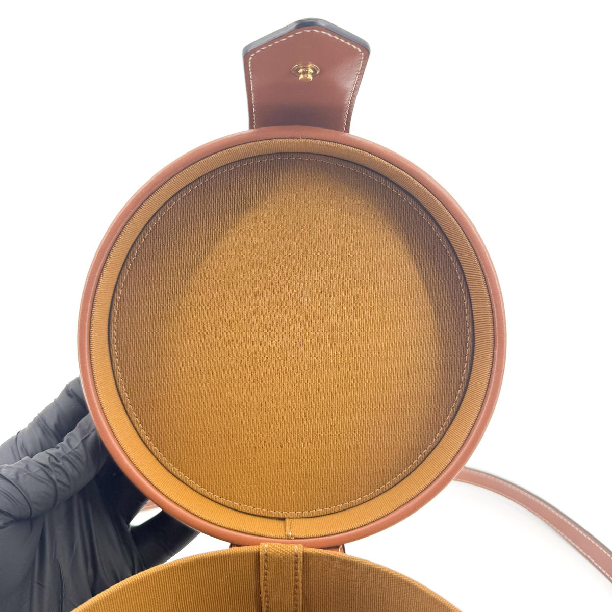 Celine Triomphe Canvas Tambourine Tan