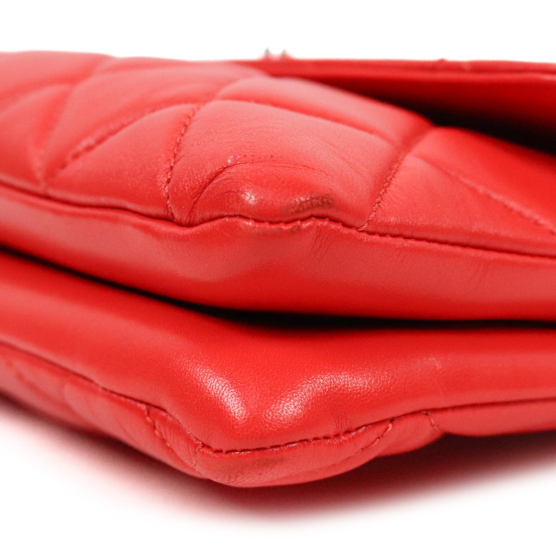 Chanel Red Lambskin Trendy CC Shoulder Bag