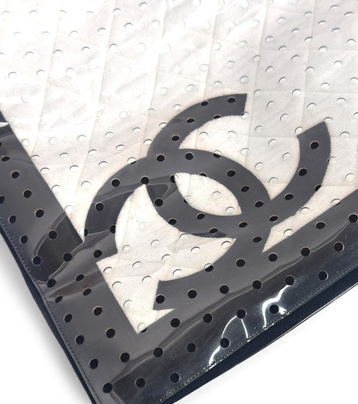 Chanel Black and White PVC Perforated Tote Bag