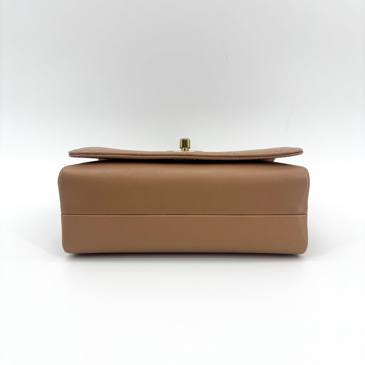 Chanel Matelassé Season Flap Bag Beige Vintage Gold Hardware