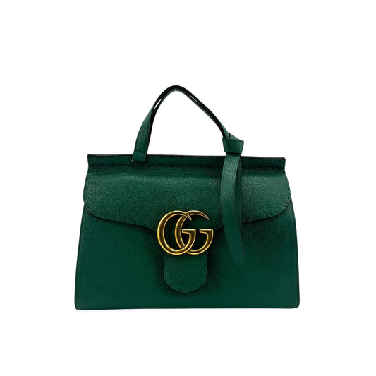 Gucci Double G Medium Top Handle Bag Emerald Green