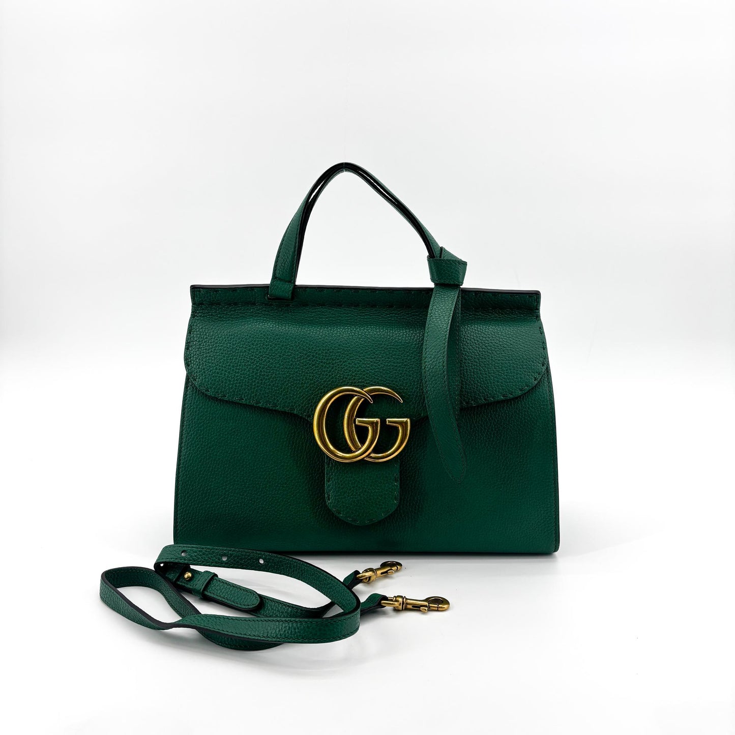 Gucci Double G Medium Top Handle Bag Emerald Green