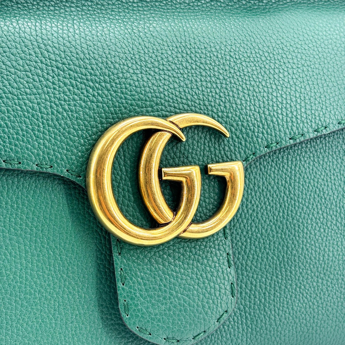 Gucci Double G Medium Top Handle Bag Emerald Green