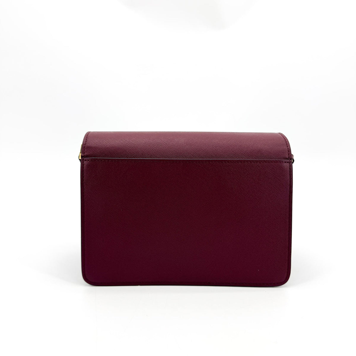 Marni Saffiano Medium Trunk Bag Burgundy