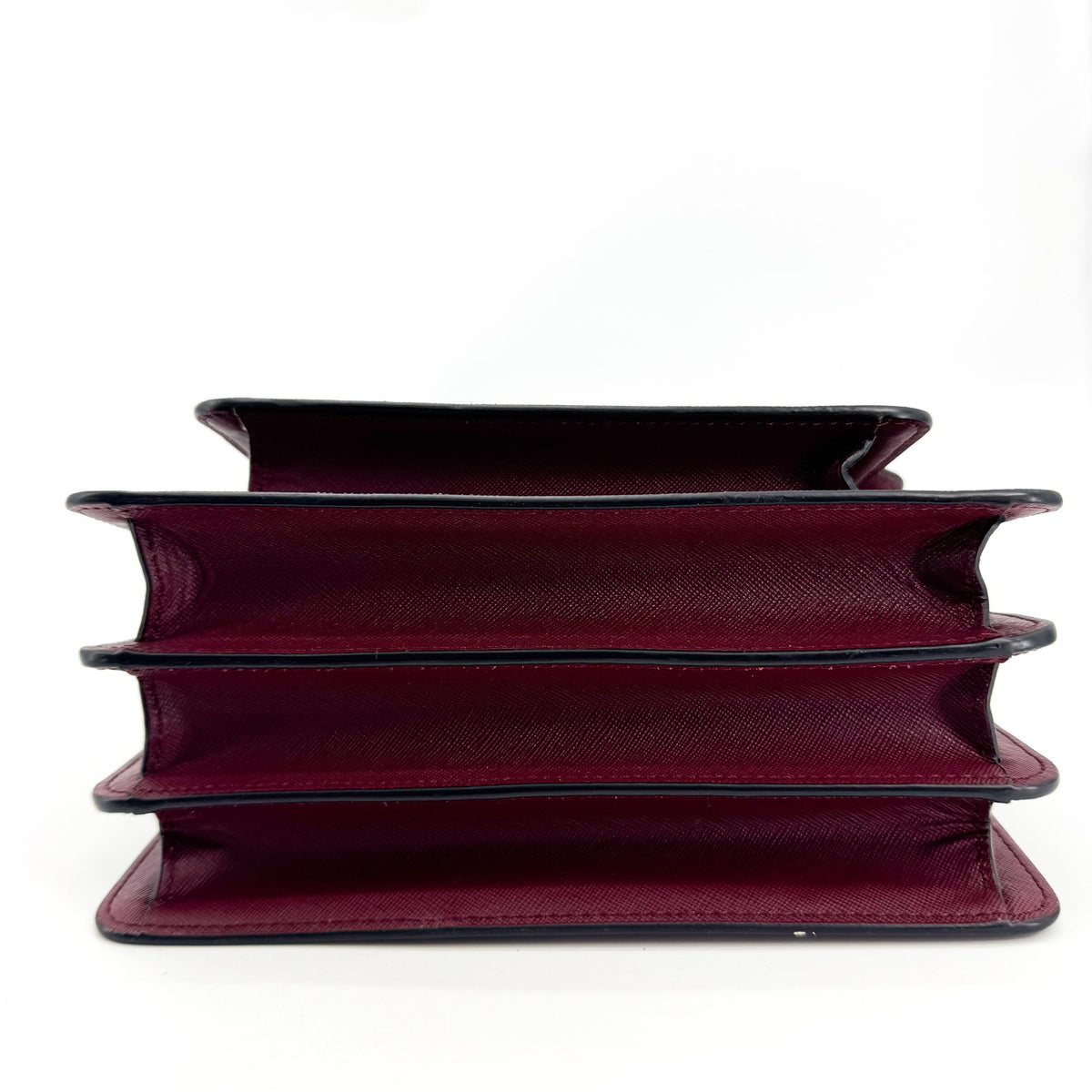 Marni Saffiano Medium Trunk Bag Burgundy