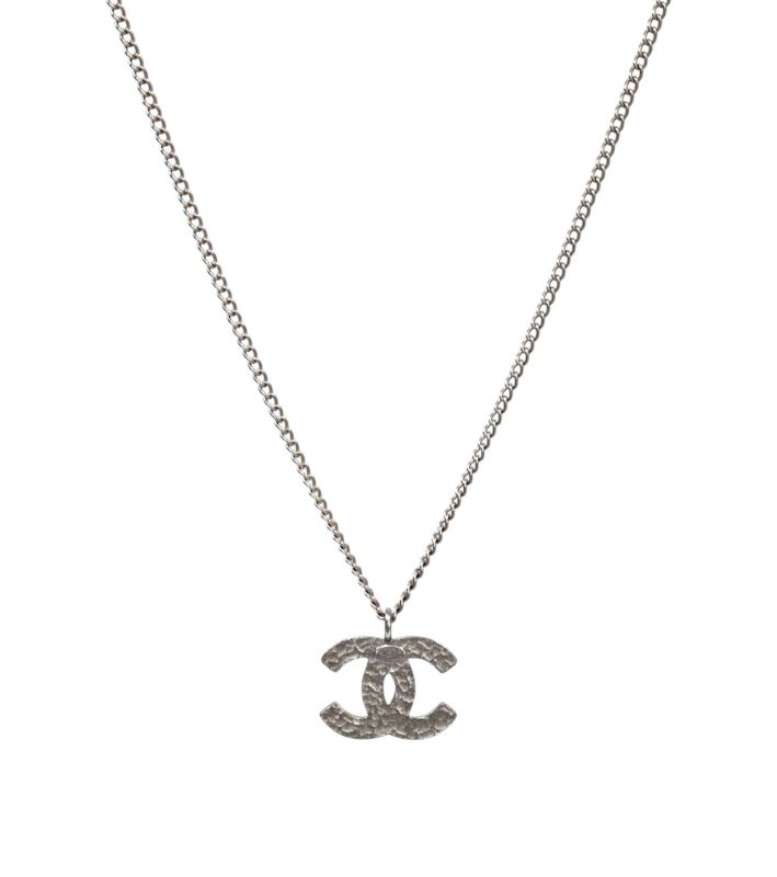 Chanel Ivory CC Silver Necklace