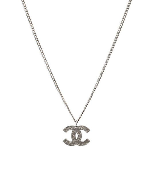 Chanel Ivory CC Silver Necklace