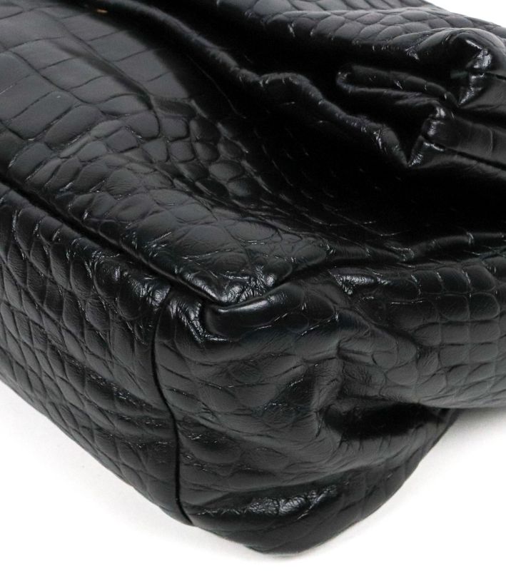 Balenciaga Black Medium Crocodile Monaco Bag