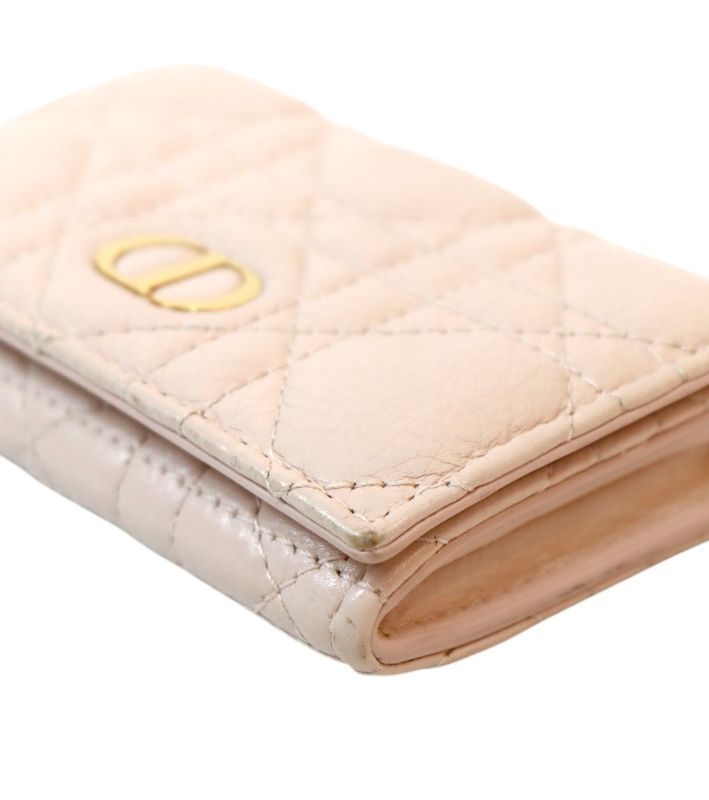 Dior Pink Caro Cannage Card Wallet