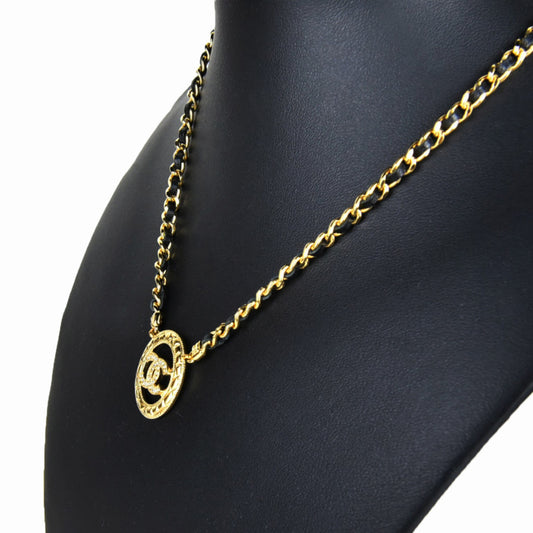 CC Round Leather Chain Necklace ABD753