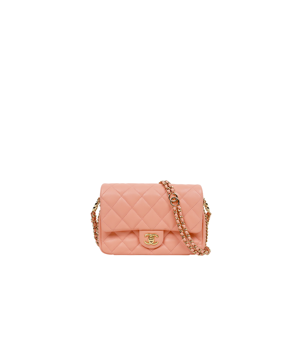 Chanel Pink Caviar Quilted CC Chain Shoulder Bag with Built-in Chip