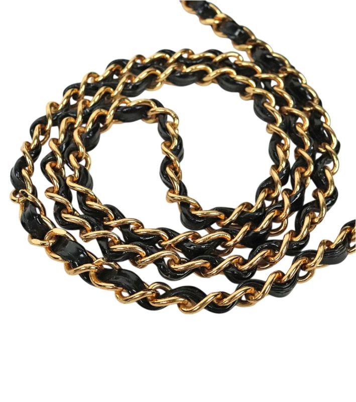 Chanel Black Faden Quilted CC Chain Shoulder Bag