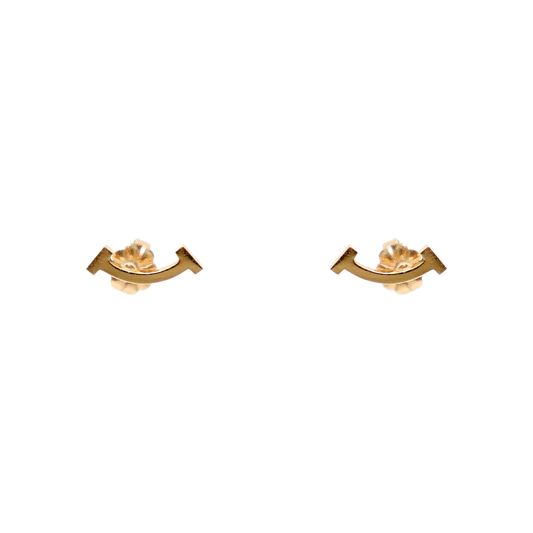 Tiffany & Co. 18K Gold T Smile Earrings