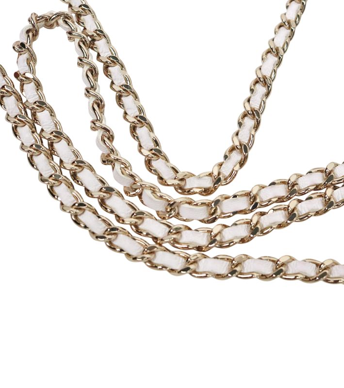 Chanel White Quilted CC Flap Chain Shoulder Bag