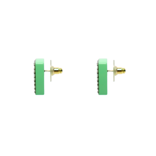 Chanel Crystal Square Earrings