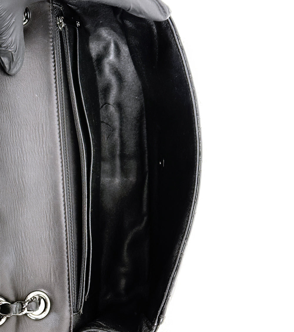 Chanel Black Faden Quilted CC Flap Chain Shoulder Bag