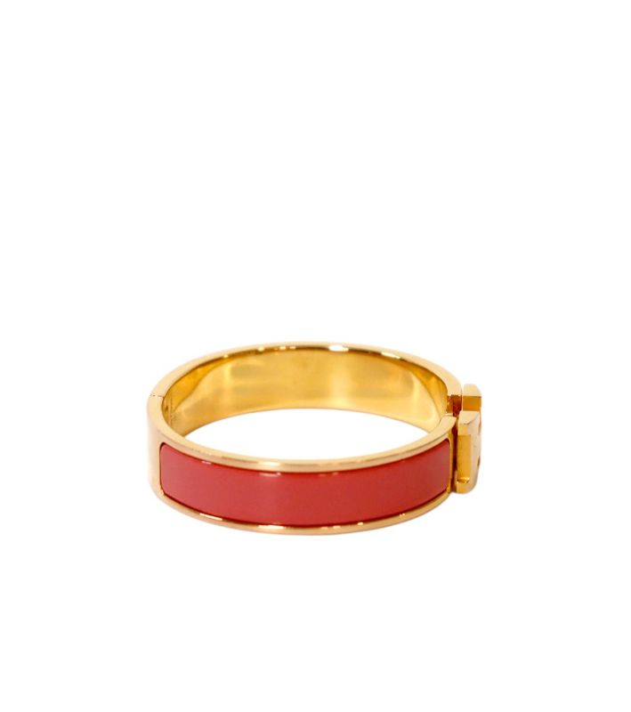 Hermès Pink Click-Ash Gold Bracelet