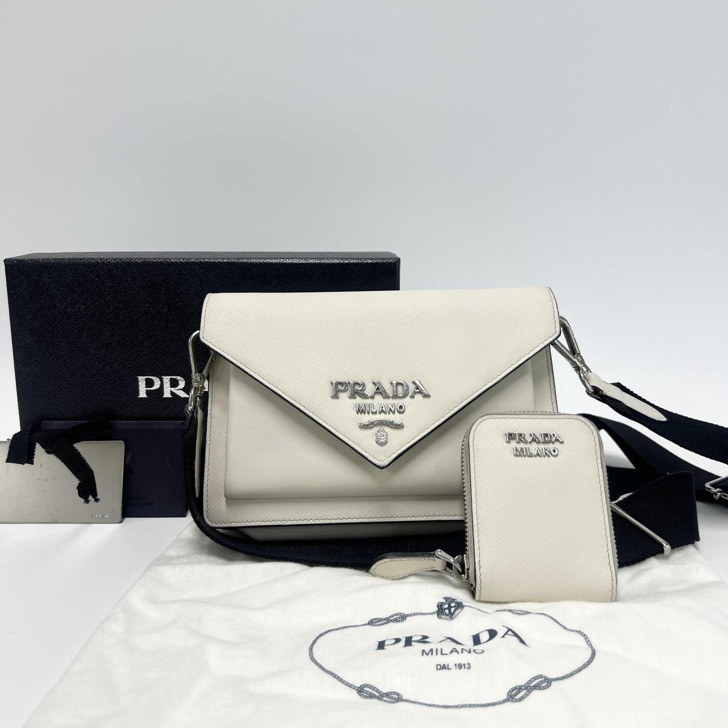 Prada Saffiano Leather Mini Envelope Bag 1BP020