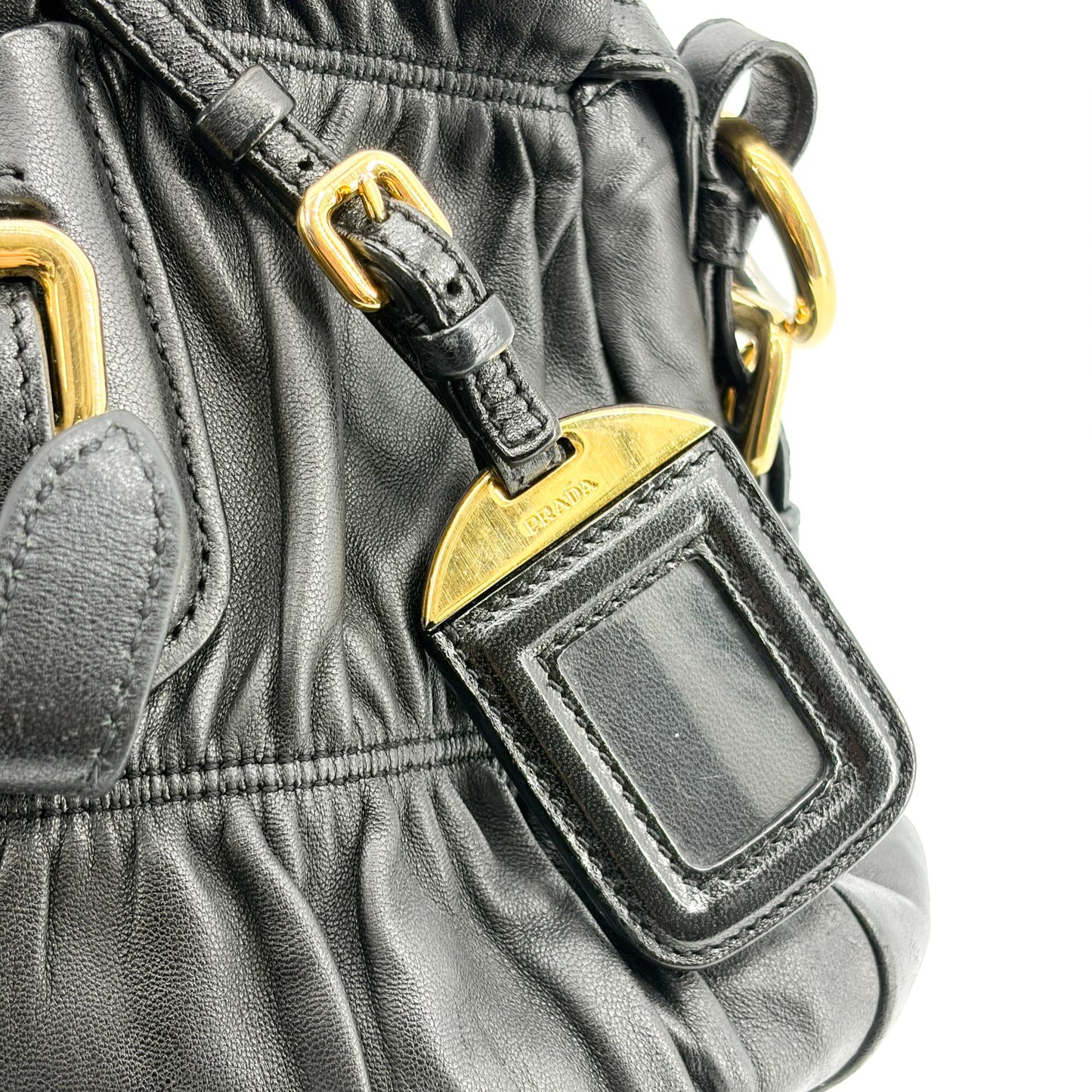 Prada Napa Gaufré Tote Bag Black with Gold Hardware