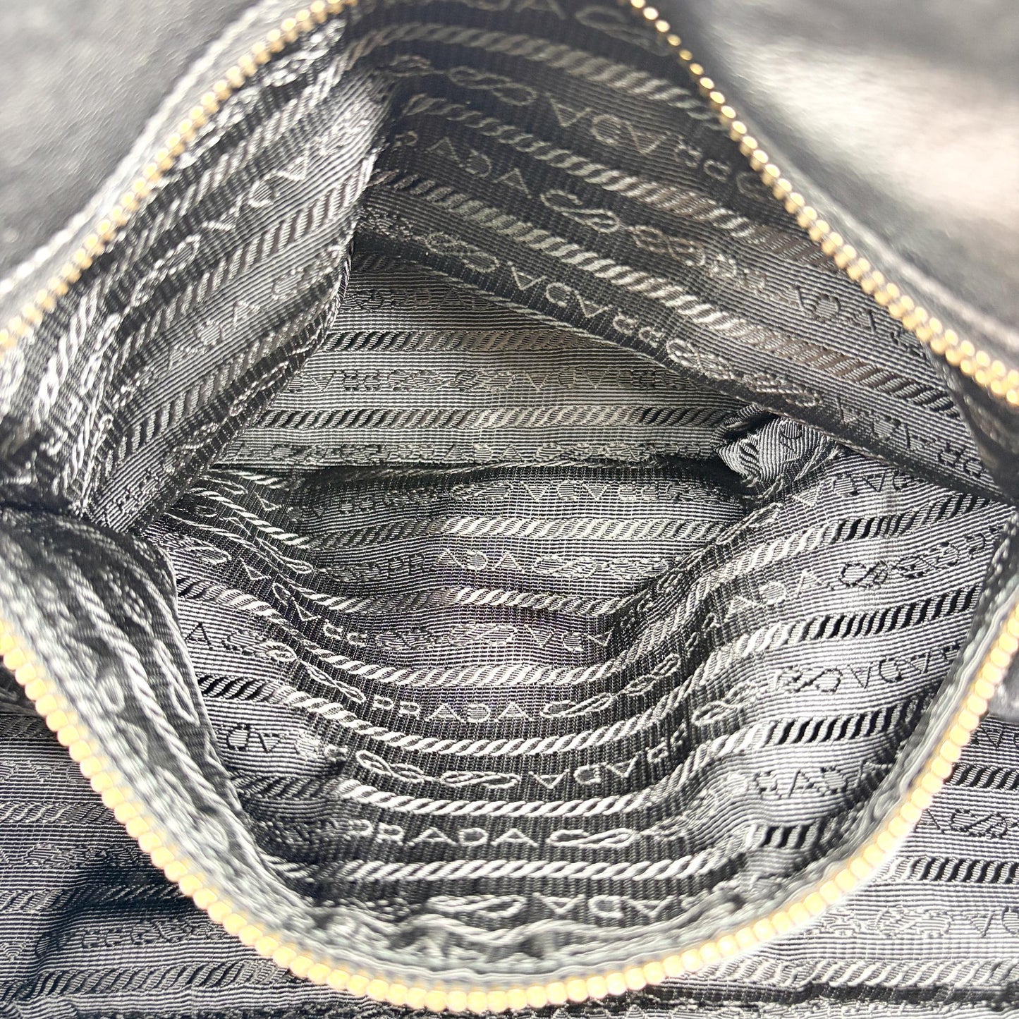 Prada Napa Gaufré Tote Bag Black with Gold Hardware
