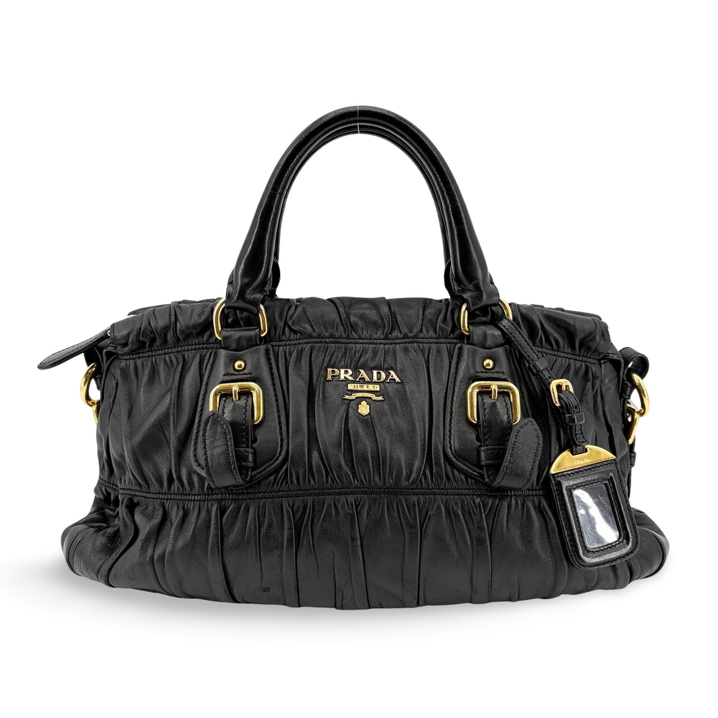 Prada Napa Gaufré Tote Bag Black with Gold Hardware