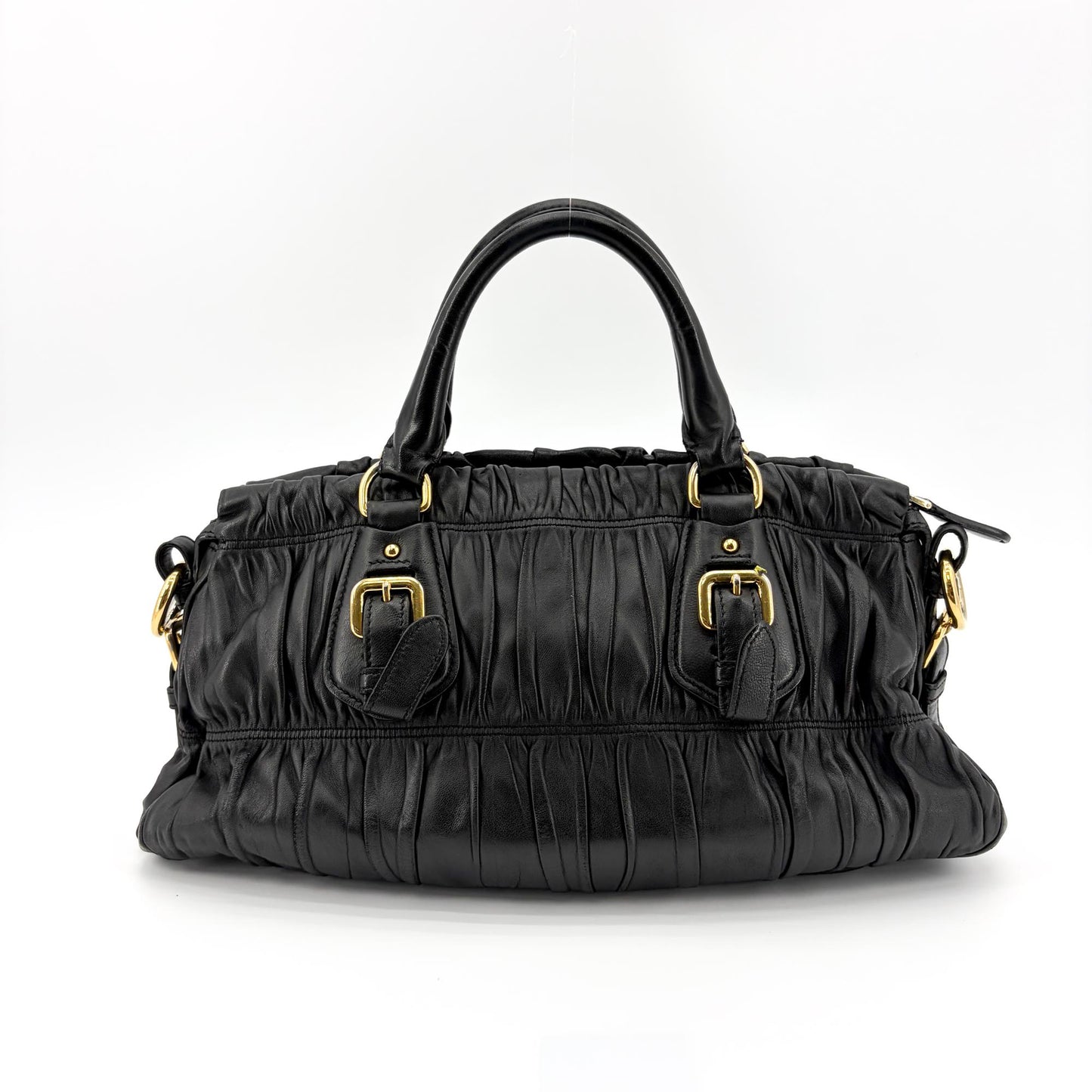 Prada Napa Gaufré Tote Bag Black with Gold Hardware