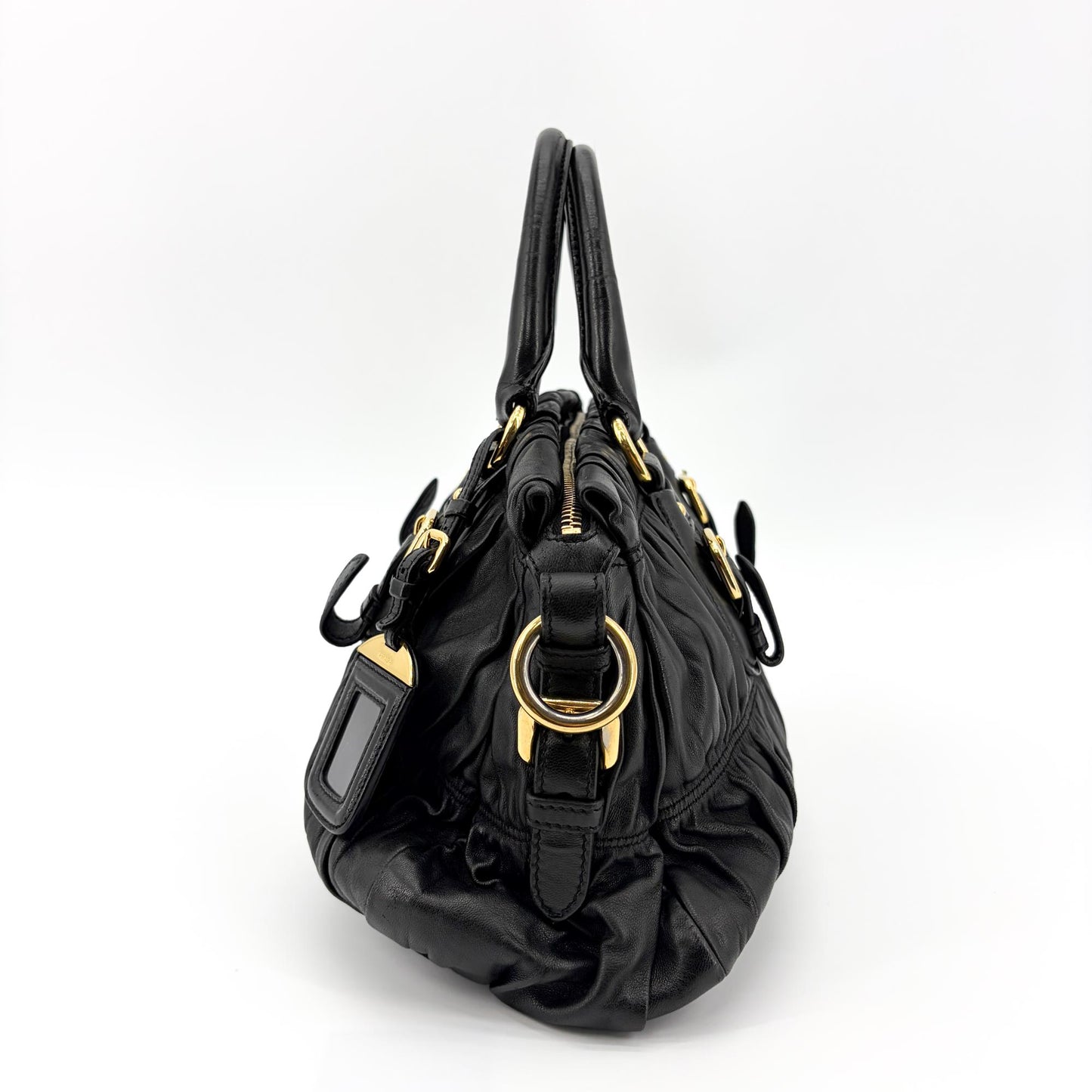 Prada Napa Gaufré Tote Bag Black with Gold Hardware