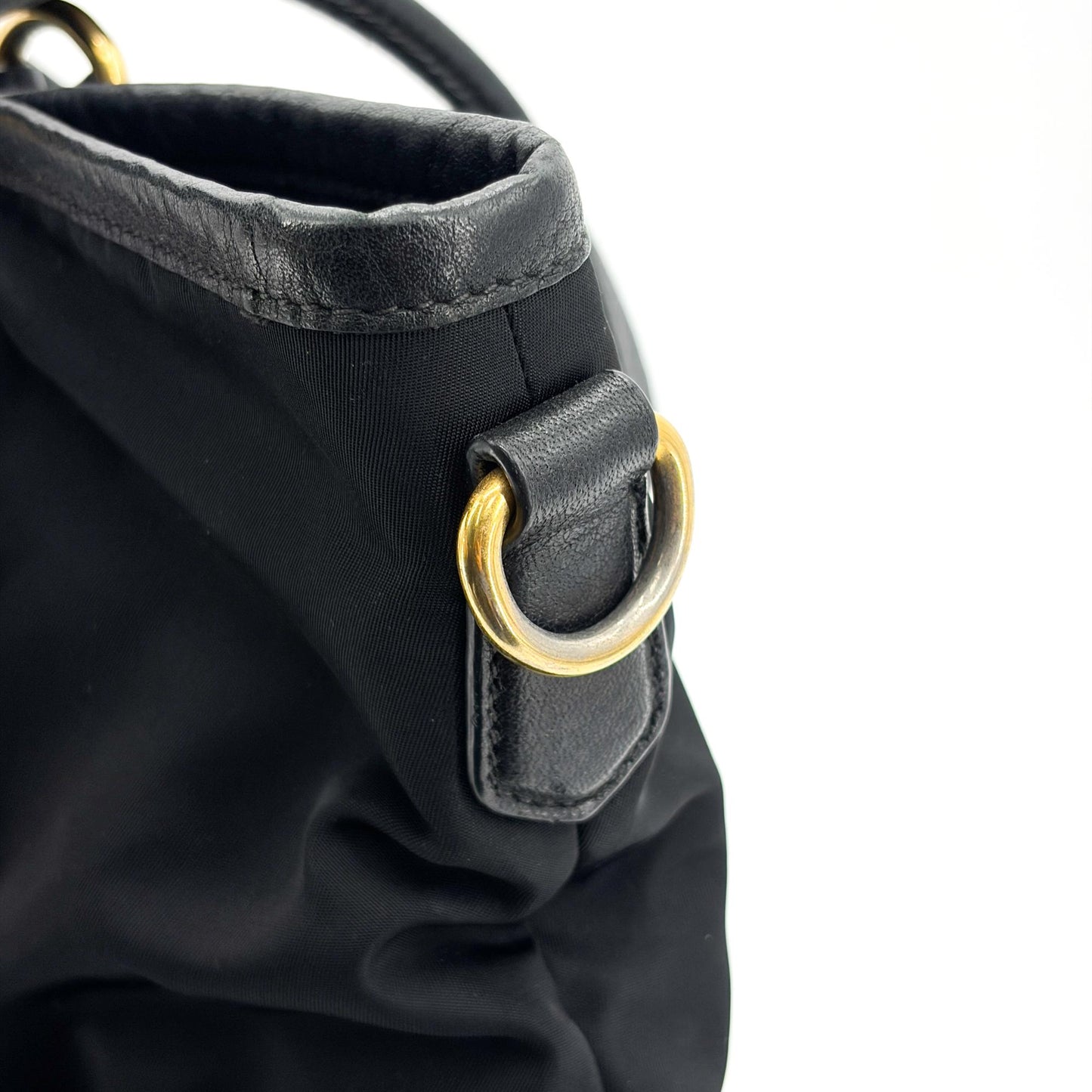 Prada Tessuto Soft Calf Tote Bag Black