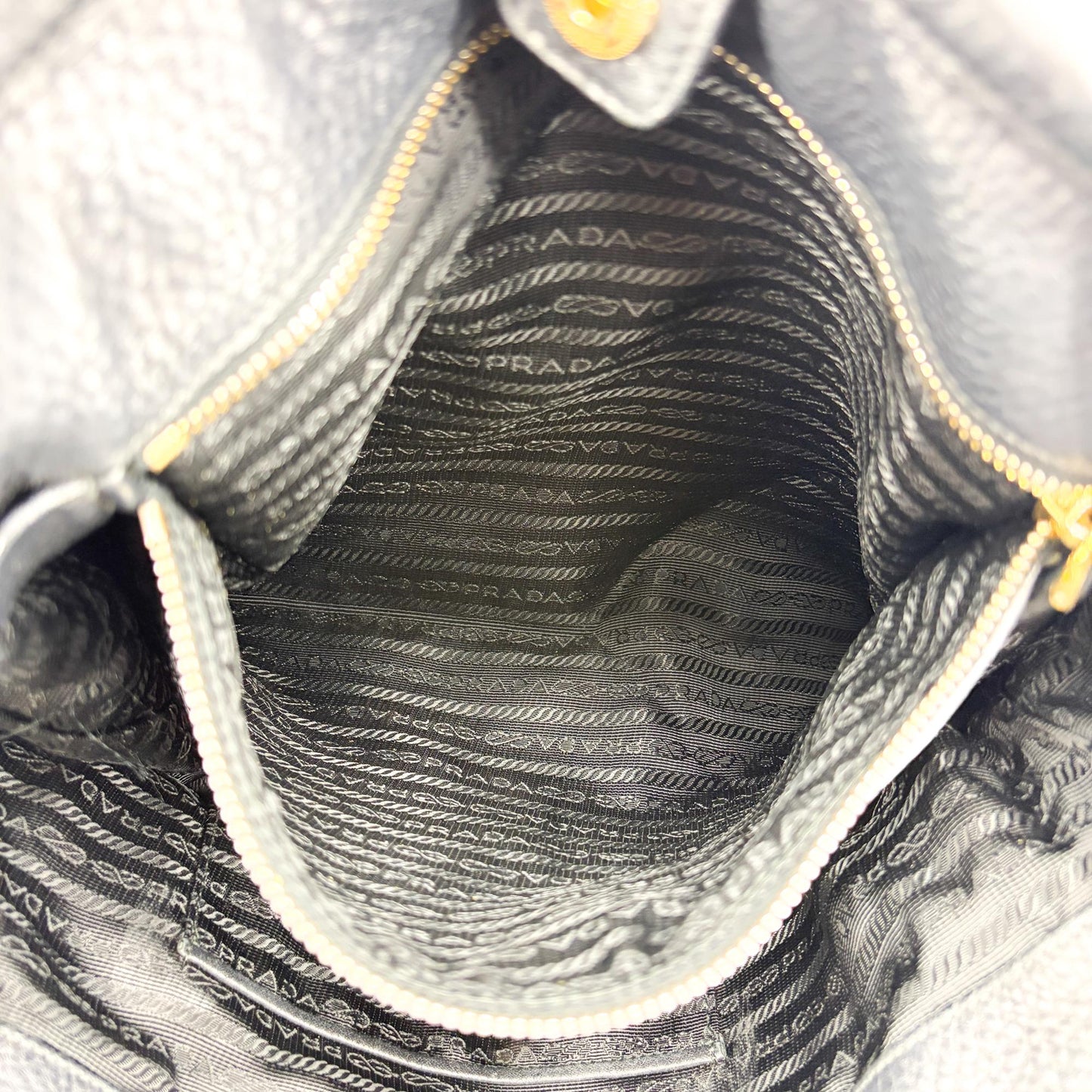 Prada Tessuto Soft Calf Tote Bag Black