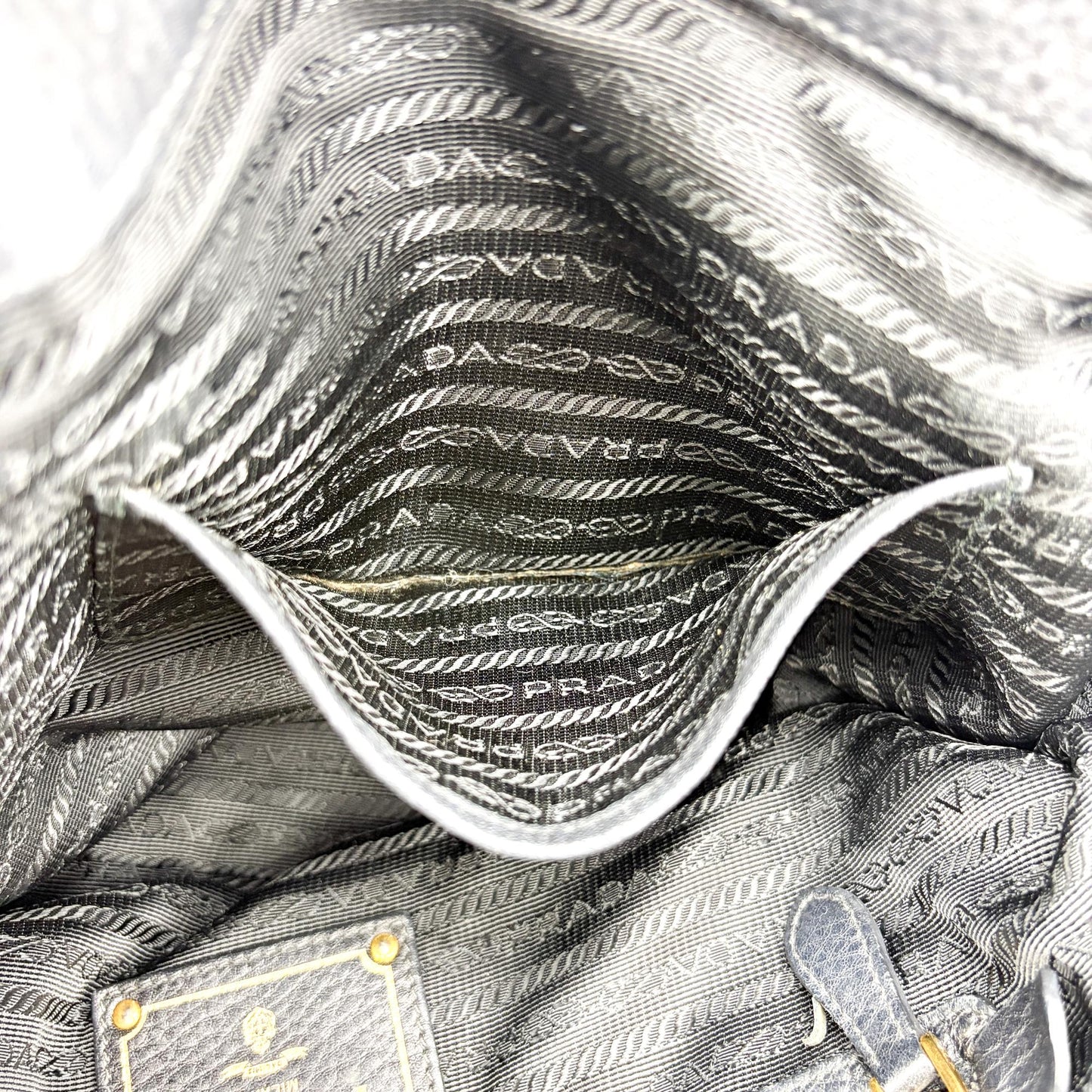 Prada Tessuto Soft Calf Tote Bag Black