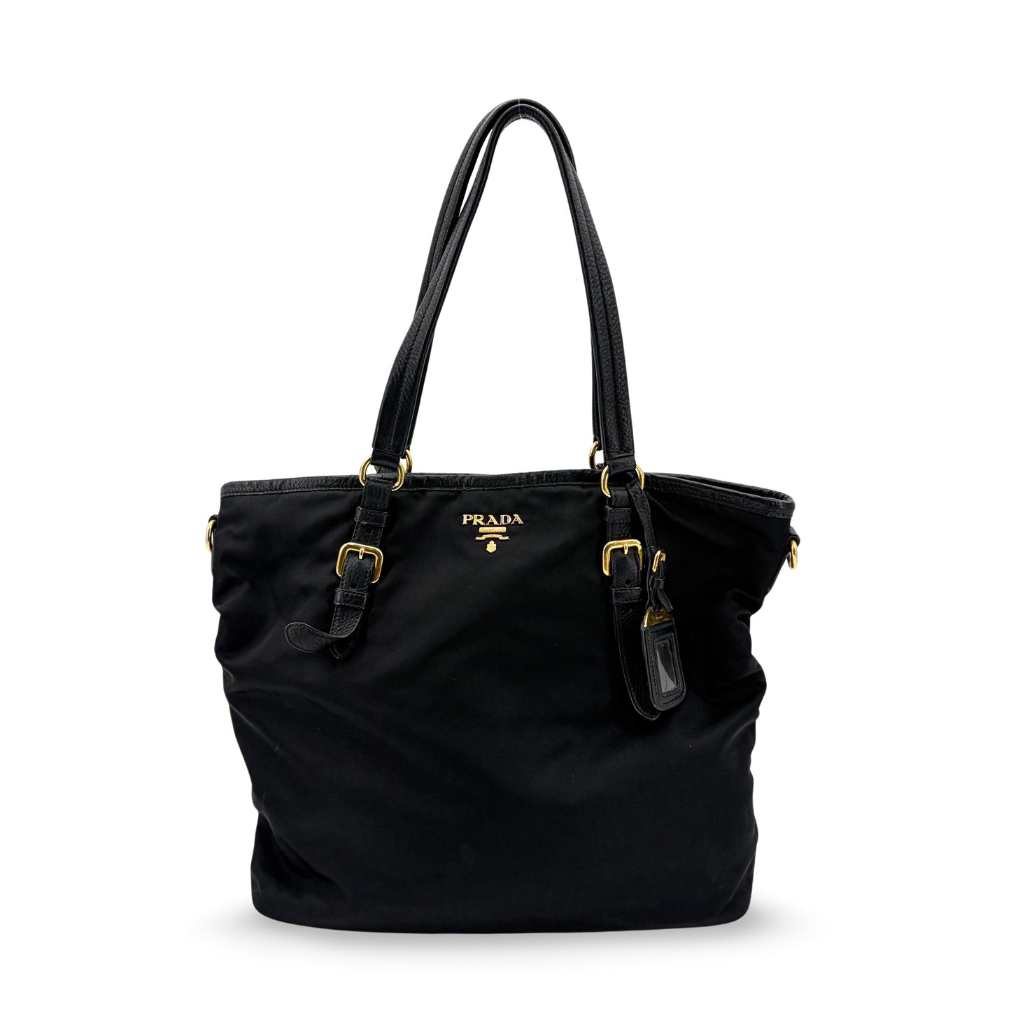 Prada Tessuto Soft Calf Tote Bag Black