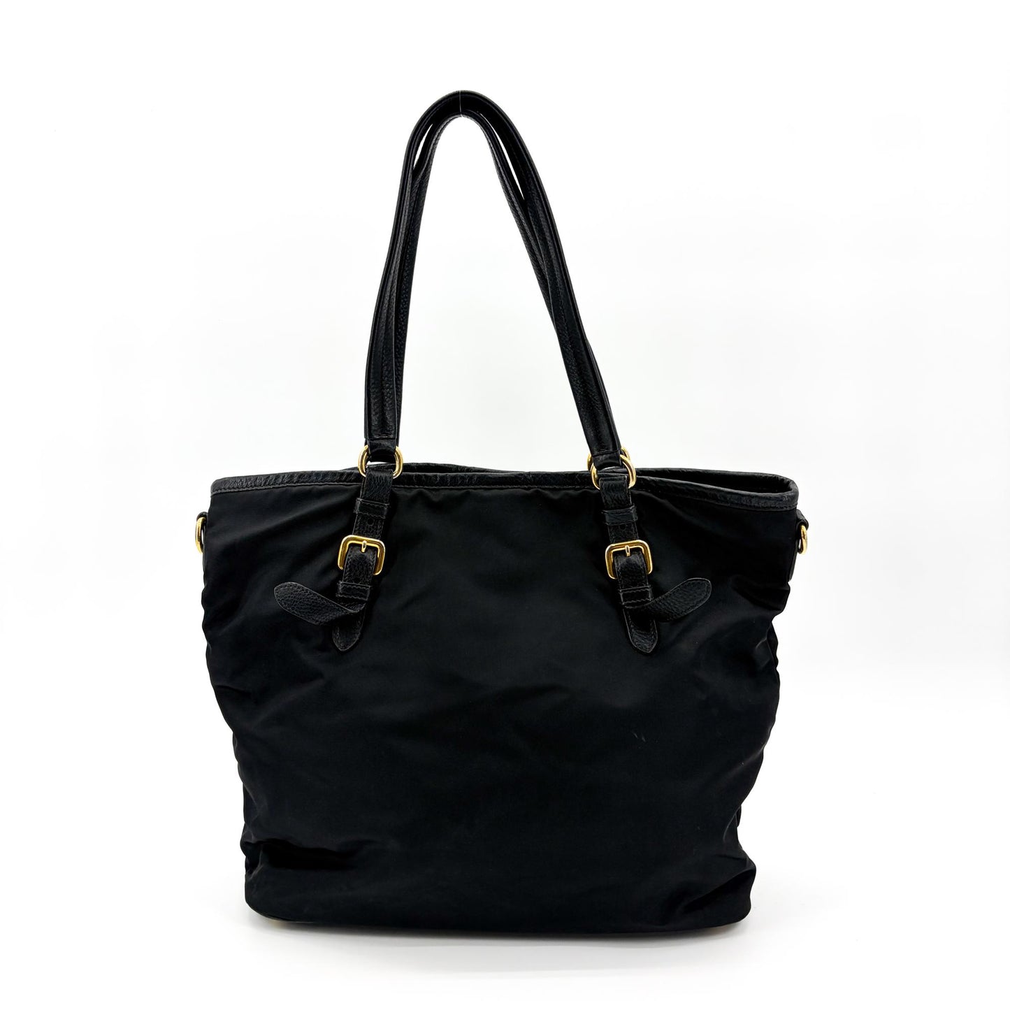 Prada Tessuto Soft Calf Tote Bag Black