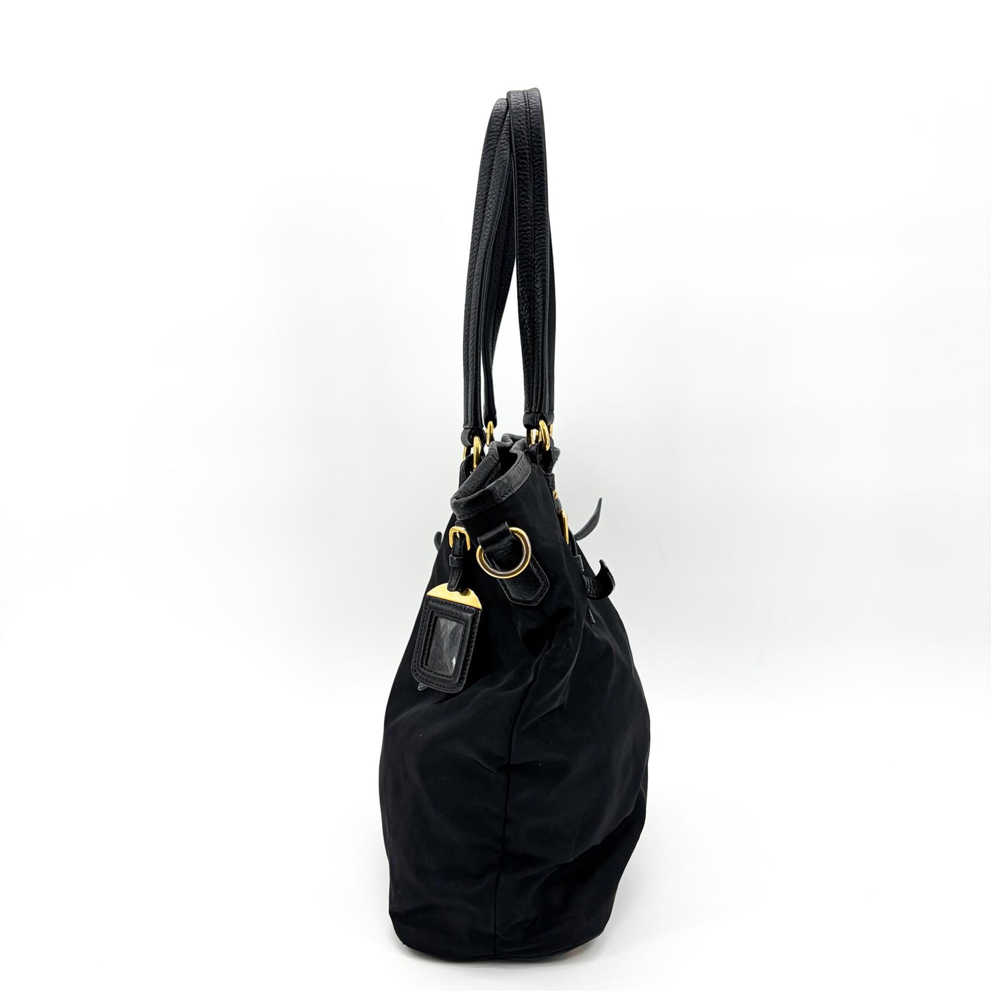 Prada Tessuto Soft Calf Tote Bag Black