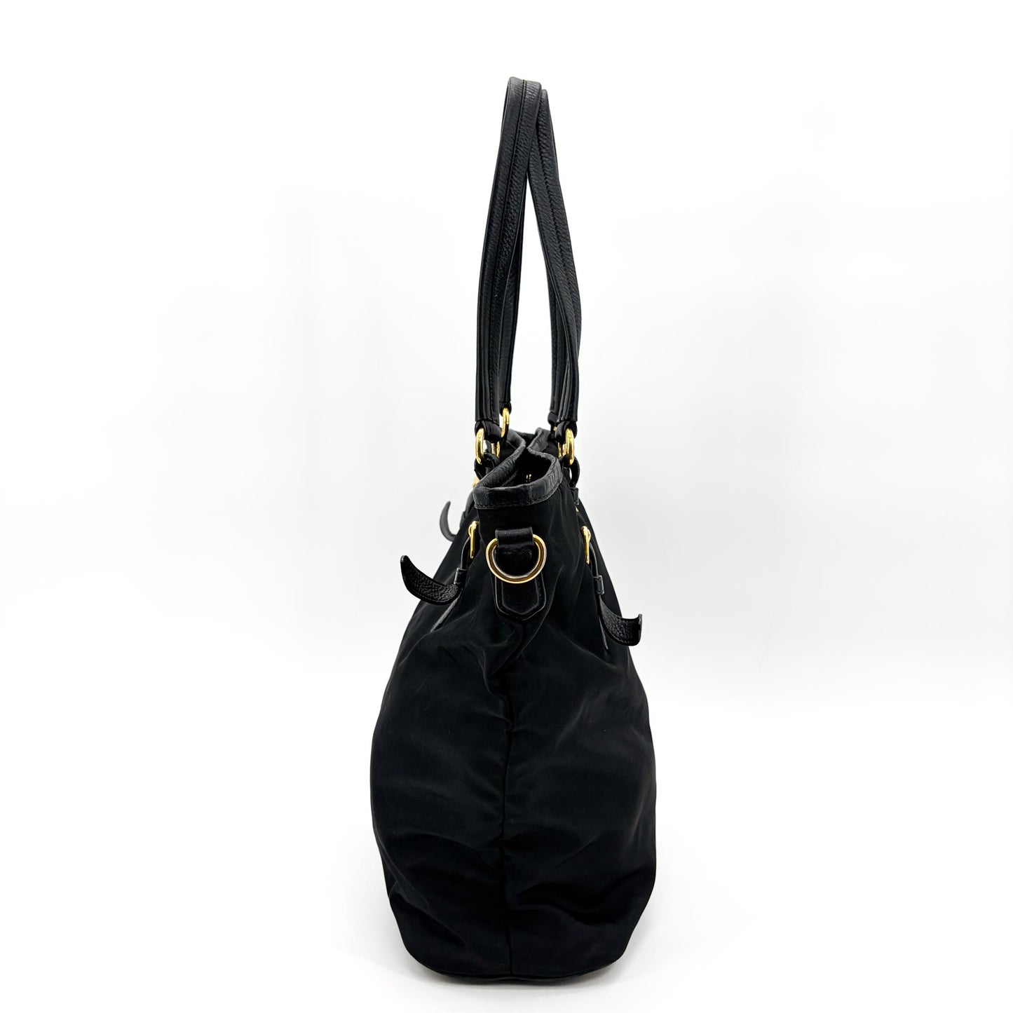 Prada Tessuto Soft Calf Tote Bag Black