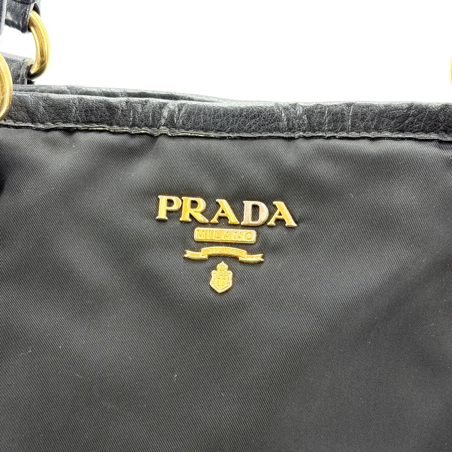 Prada Tessuto Soft Calf Tote Bag Black
