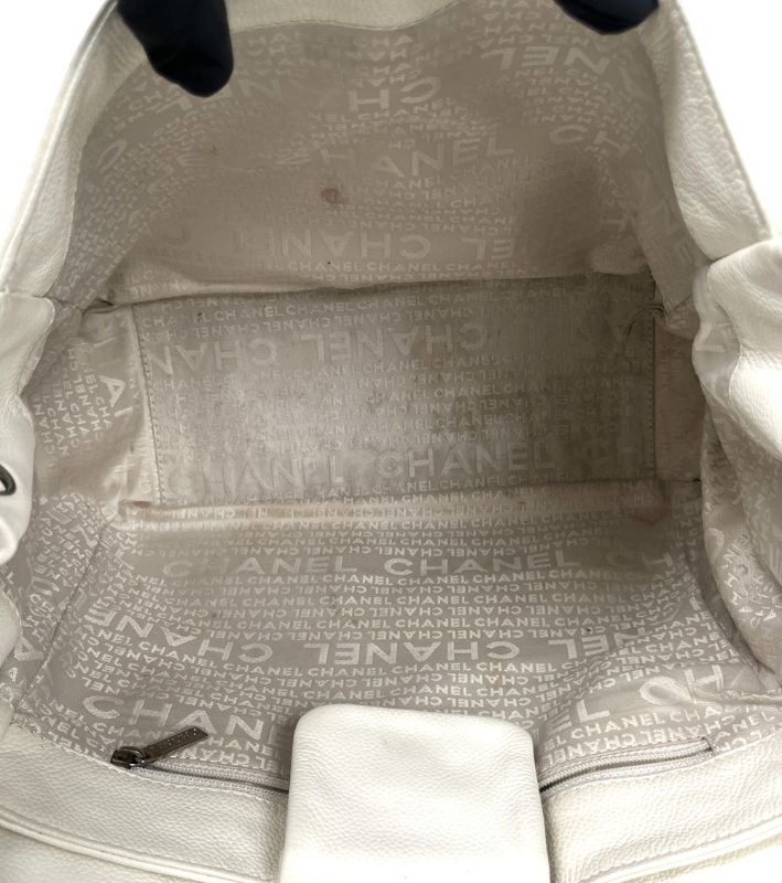 Chanel White Perforated Big CC Flap Shoulder Bag