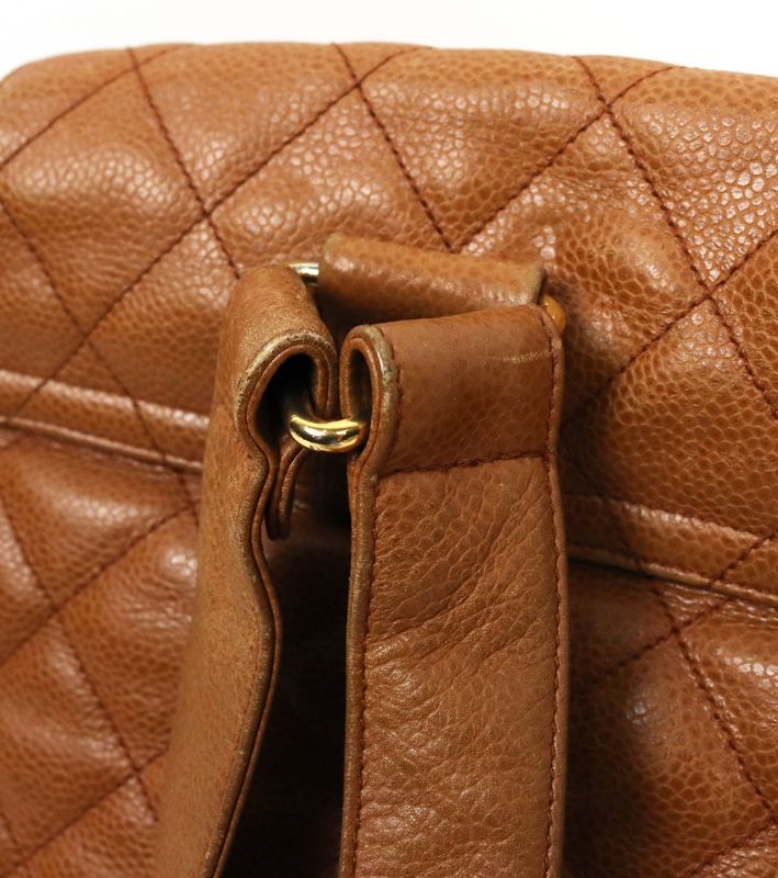 Chanel Brown Caviar Quilted CC Backpack