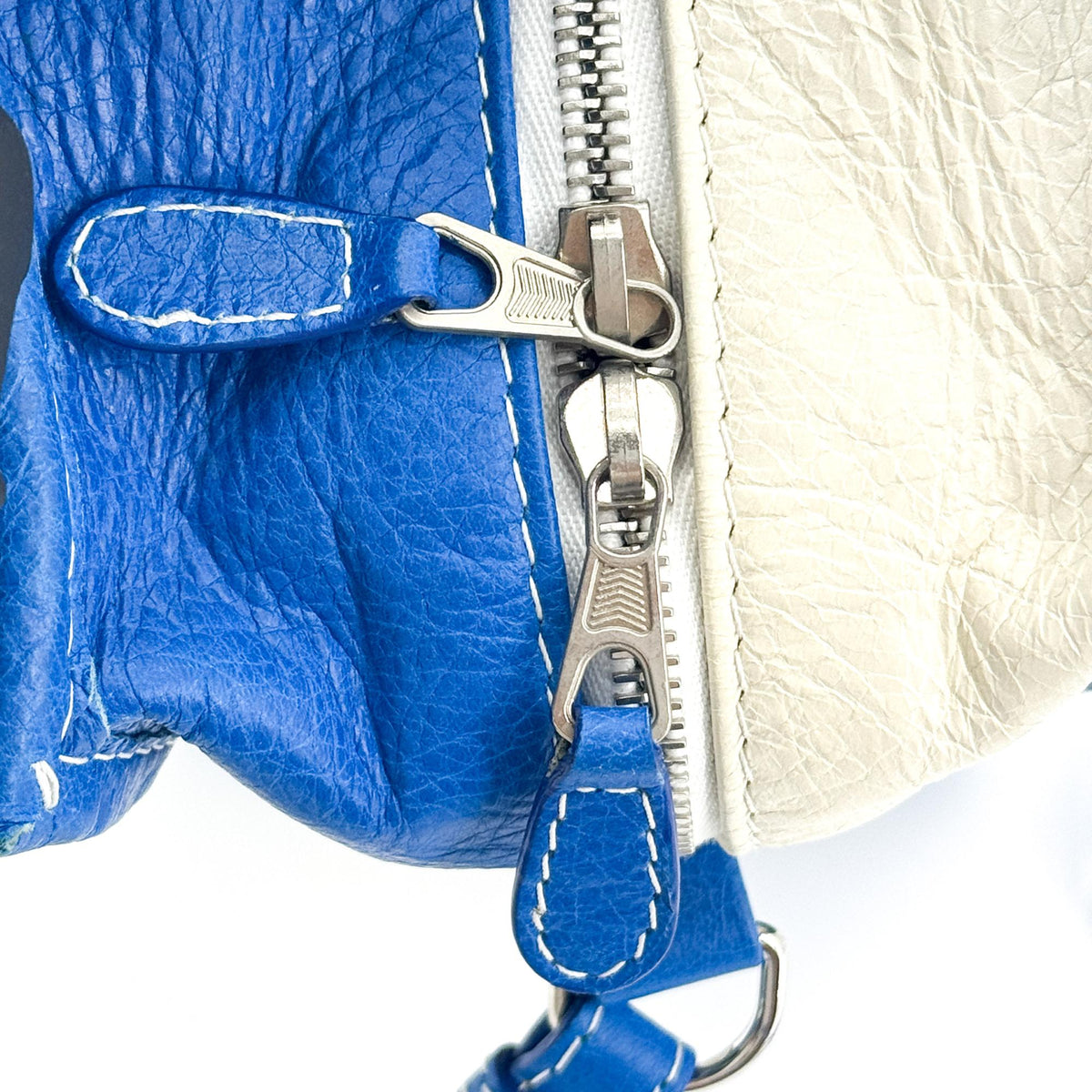 Balenciaga Bazaar Shopper Bag XXS Blue White Stripe