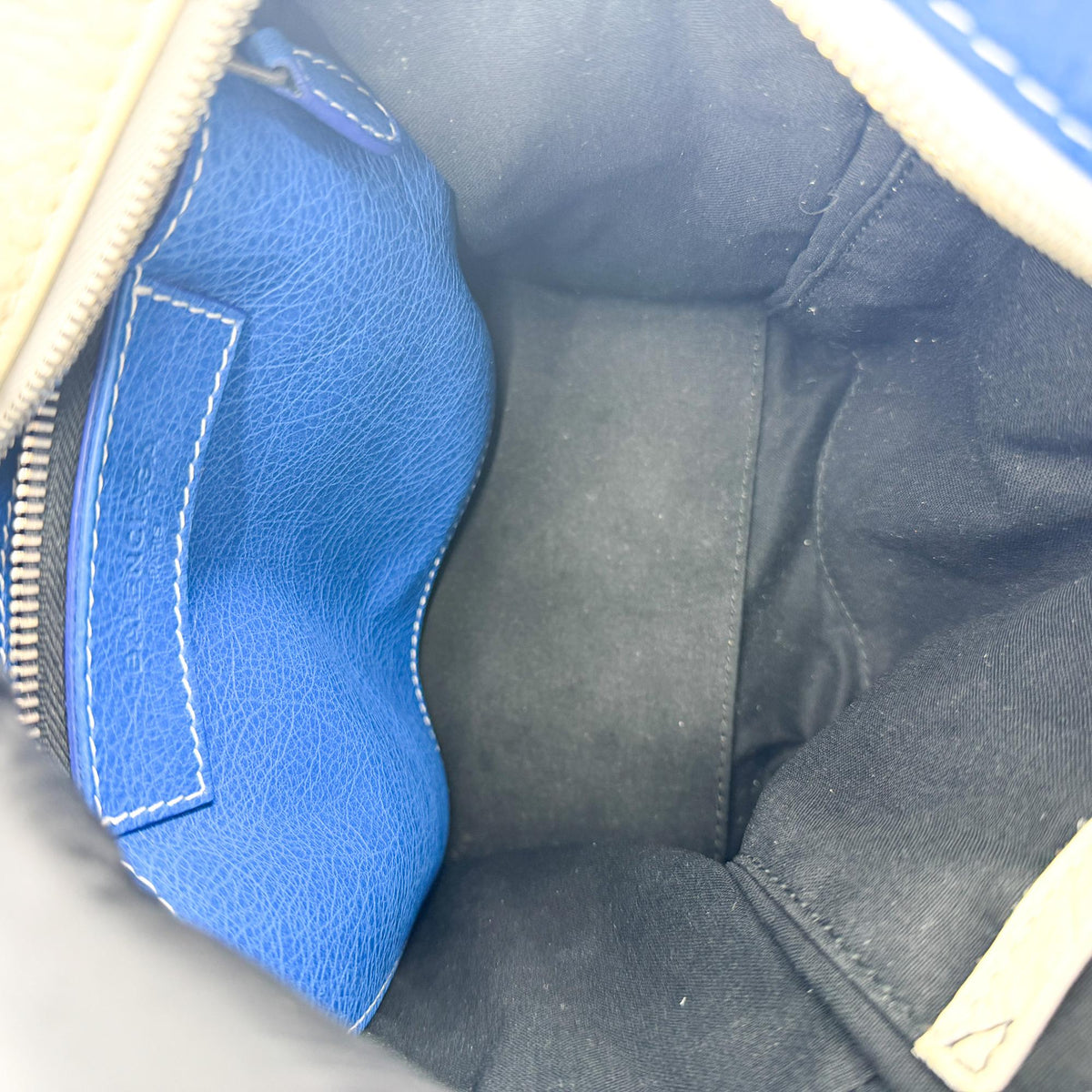 Balenciaga Bazaar Shopper Bag XXS Blue White Stripe