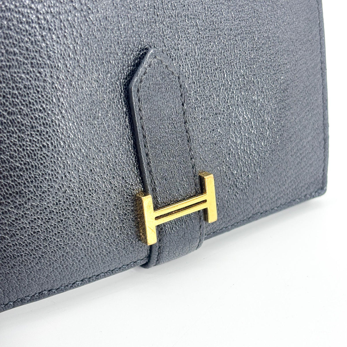 Hermès Beane Compact Wallet Epsom Black Gold Hardware