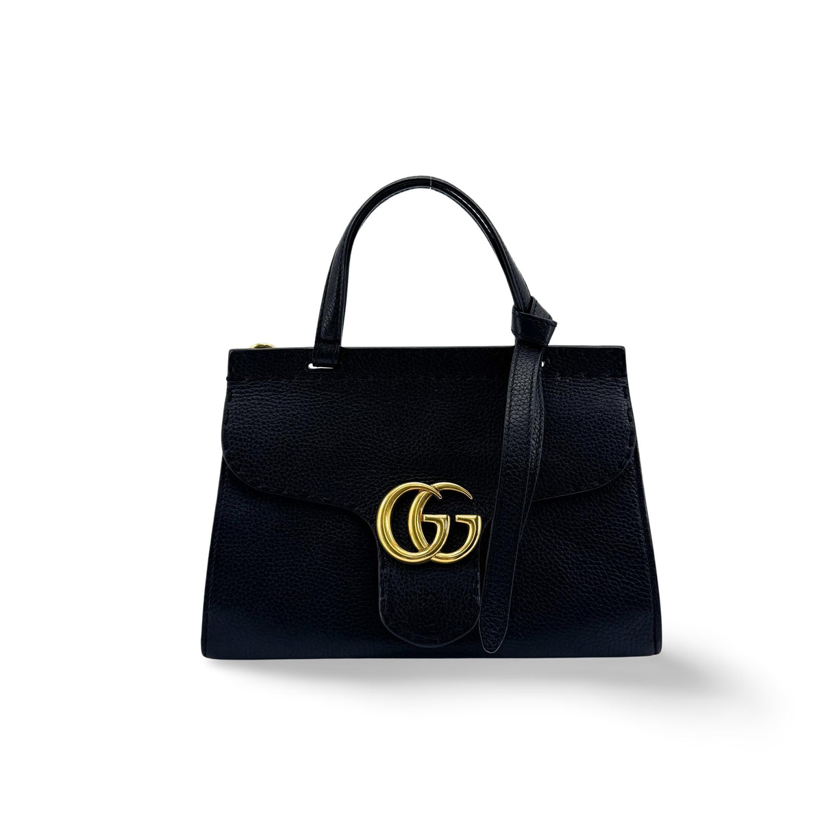 Gucci Small GG Marmont Top Handle Bag Black