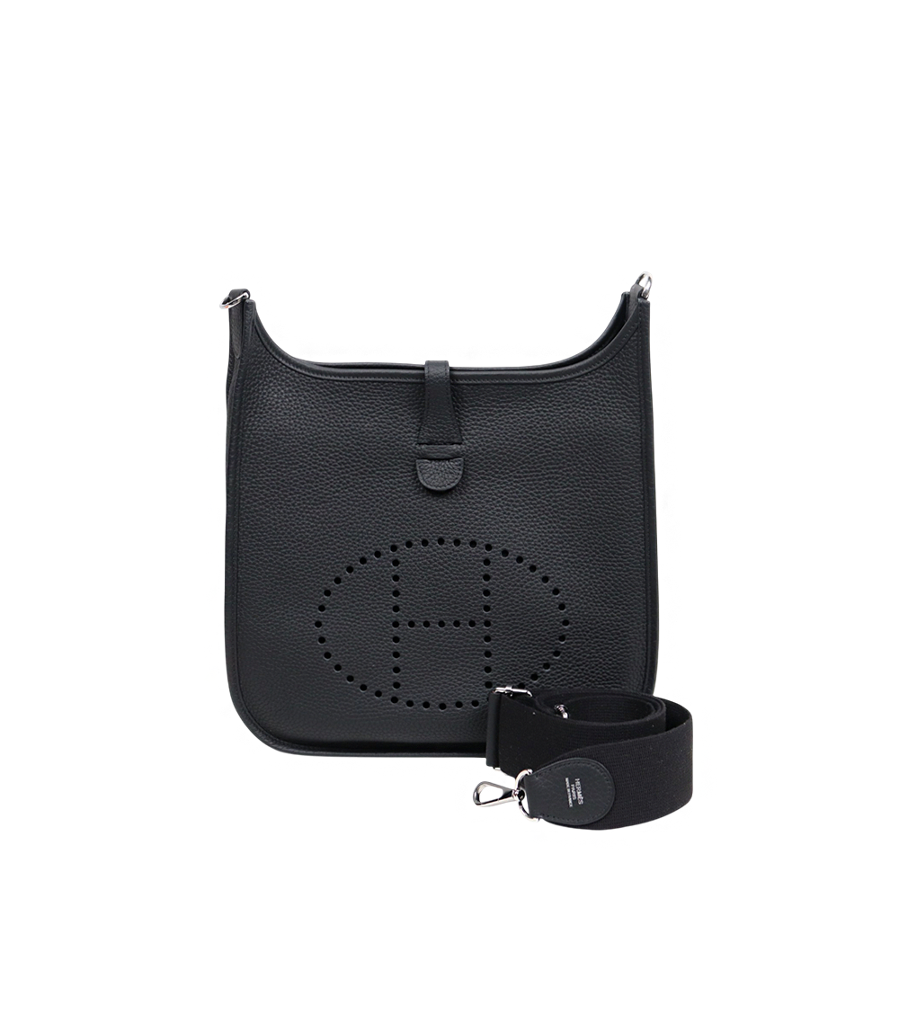 Hermès size 29 Evelyn K engraved black shoulder bag