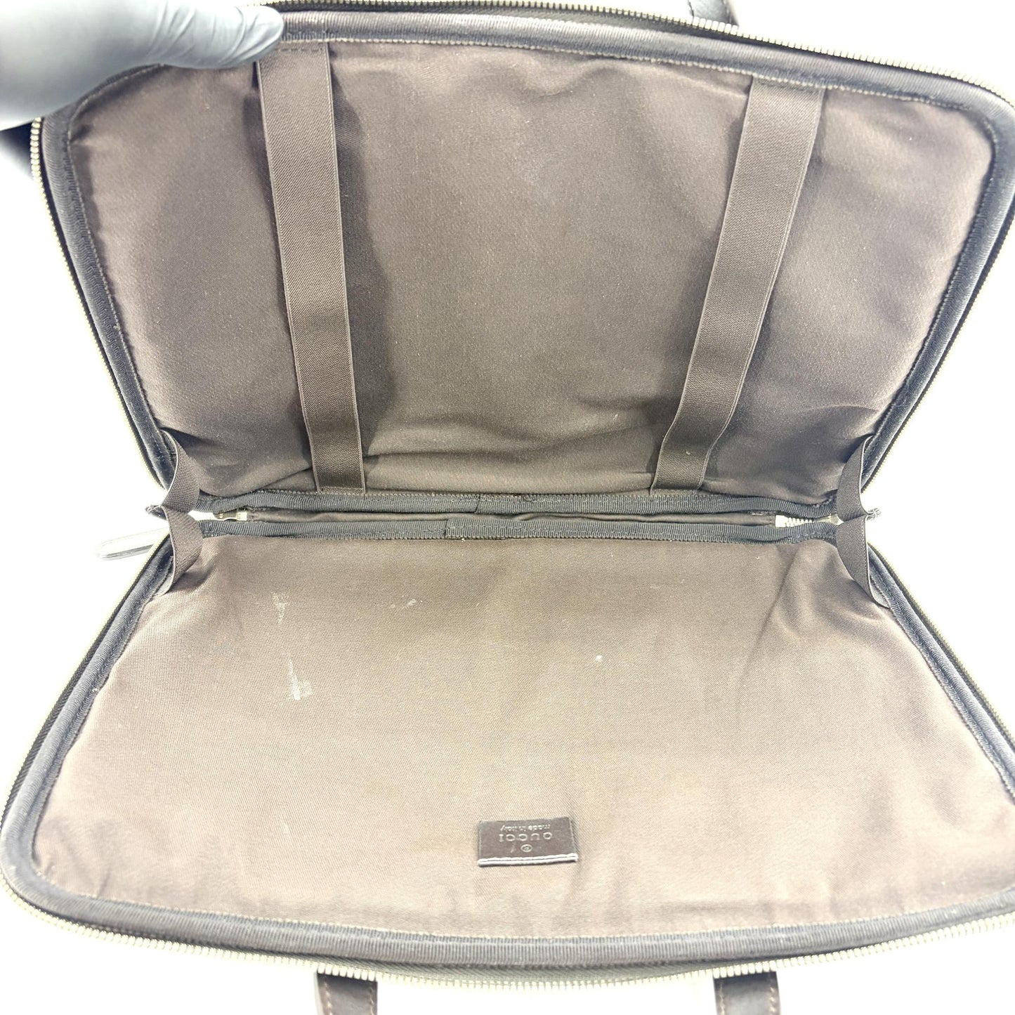 Gucci GG Supreme Canvas Briefcase Brown