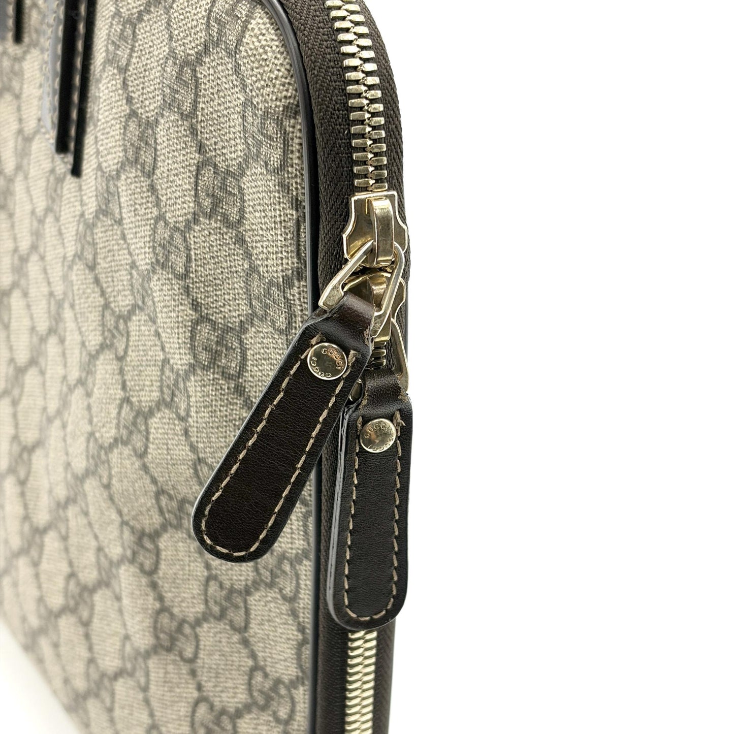 Gucci GG Supreme Canvas Briefcase Brown