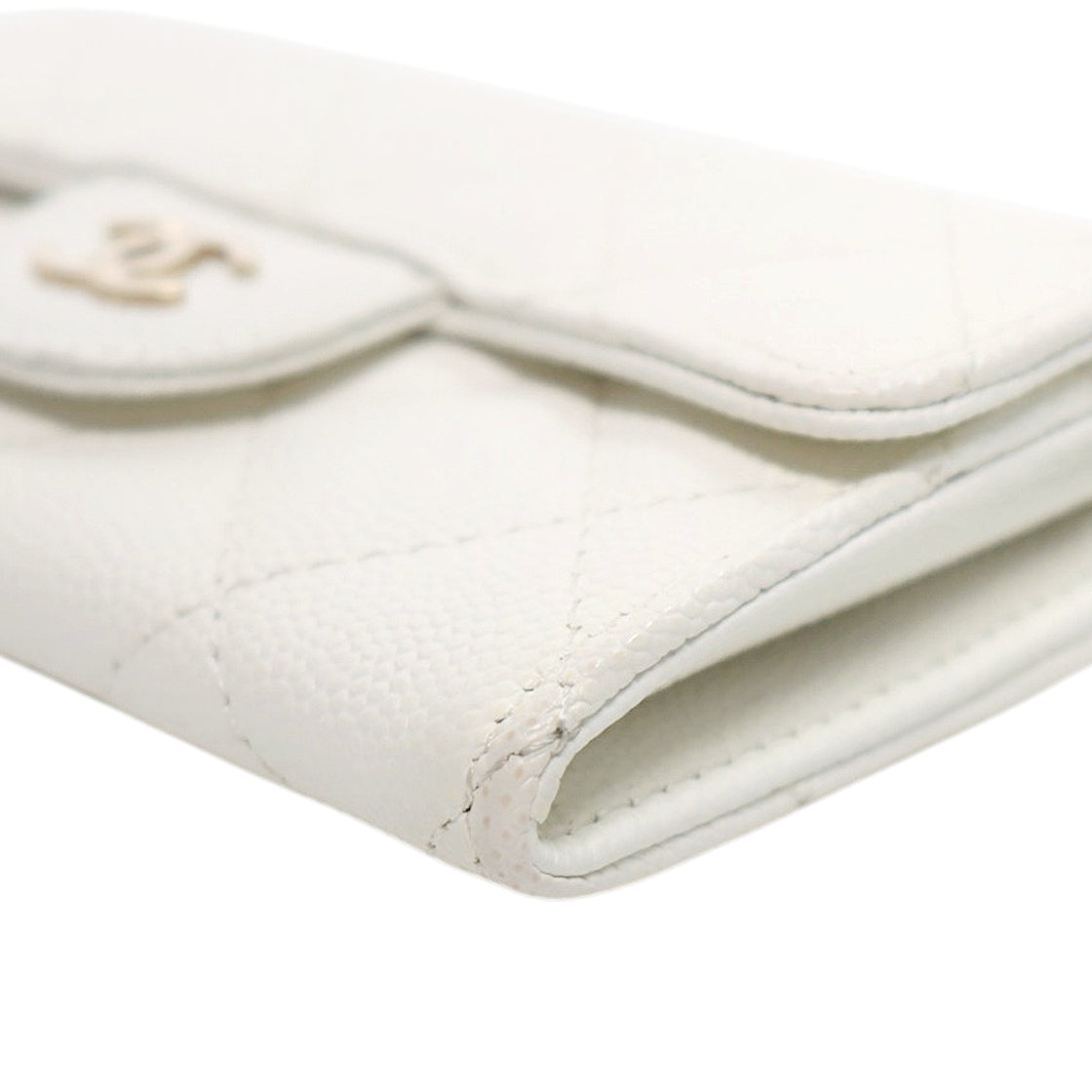 Chanel White Caviar Classic Card Wallet