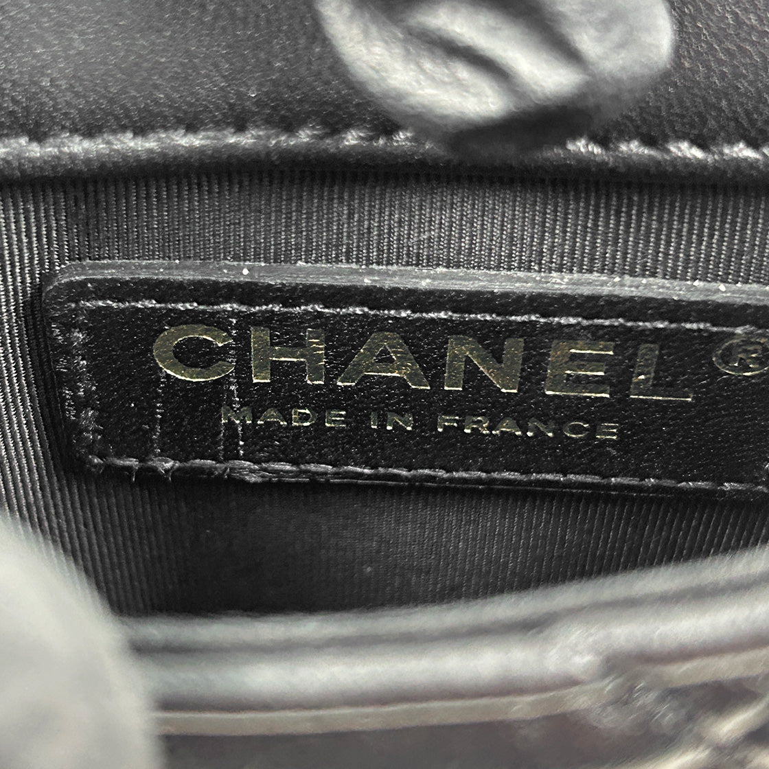 Chanel Black Pearl Chain Crossbody Bag
