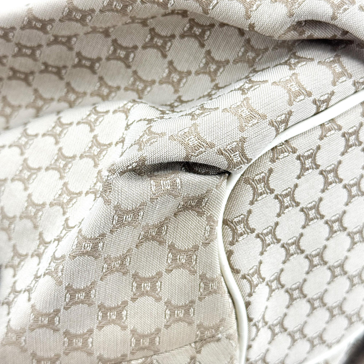 Celine C Macadam Canvas Hobo Crossbody Bag Beige