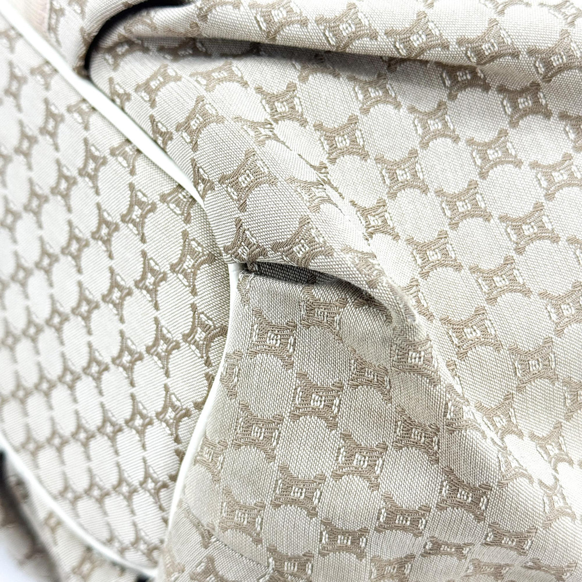 Celine C Macadam Canvas Hobo Crossbody Bag Beige