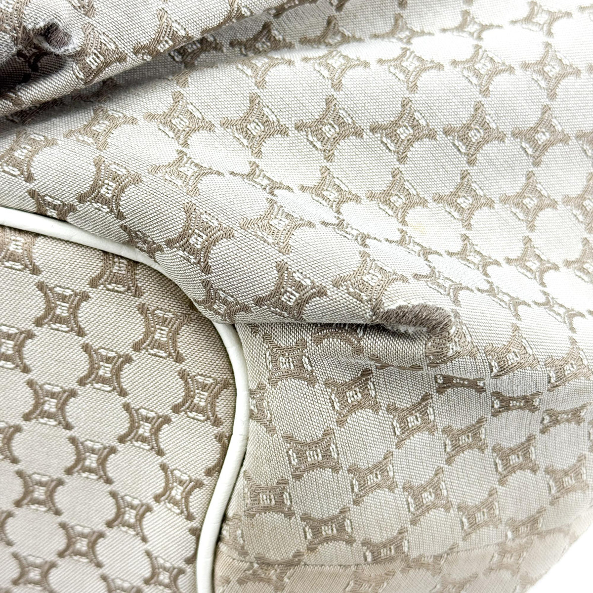 Celine C Macadam Canvas Hobo Crossbody Bag Beige
