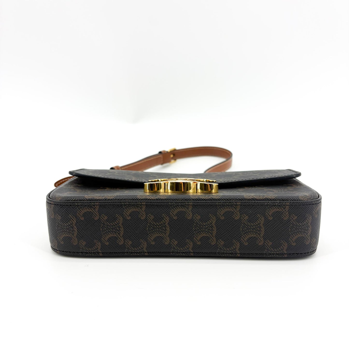 Celine Triomphe Canvas Crossbody Bag Triomphe Tan